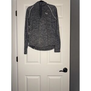 Under Armour Heat Gear Loose Hooded Long Sleeve Active Top Xl Black Gray Mix
